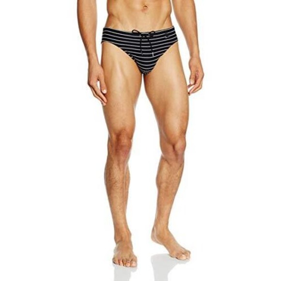 HOM NEW Venezuela Micro Swim Briefs Swimming Trunks Striped Black Size 2XL - Picture 2 of 7